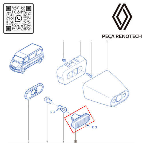 RN 32175-X 8200257684 LANTERNA PISCA MASTER 06-13 CRISTAL BORDA CINZA CLARO - 1